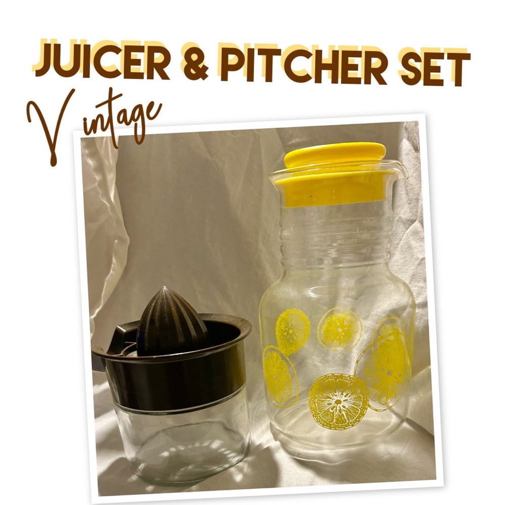 Classic Juicer & Pitcher Set with Yellow and Black Accents